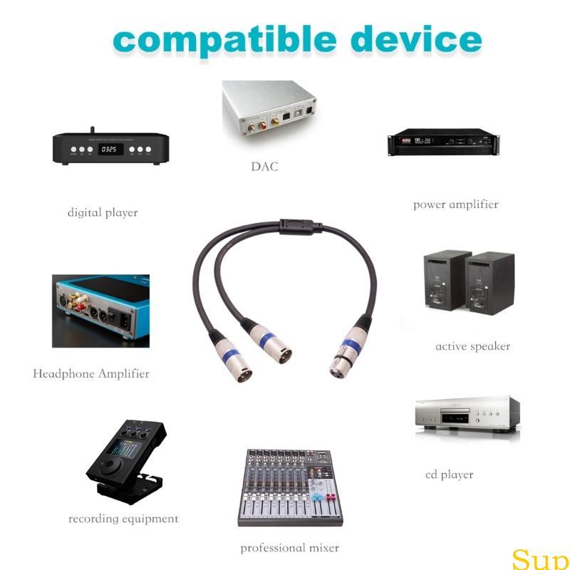 3Pin XLR Adaptador Sinal Divisor Fêmea Para Dual-Macho