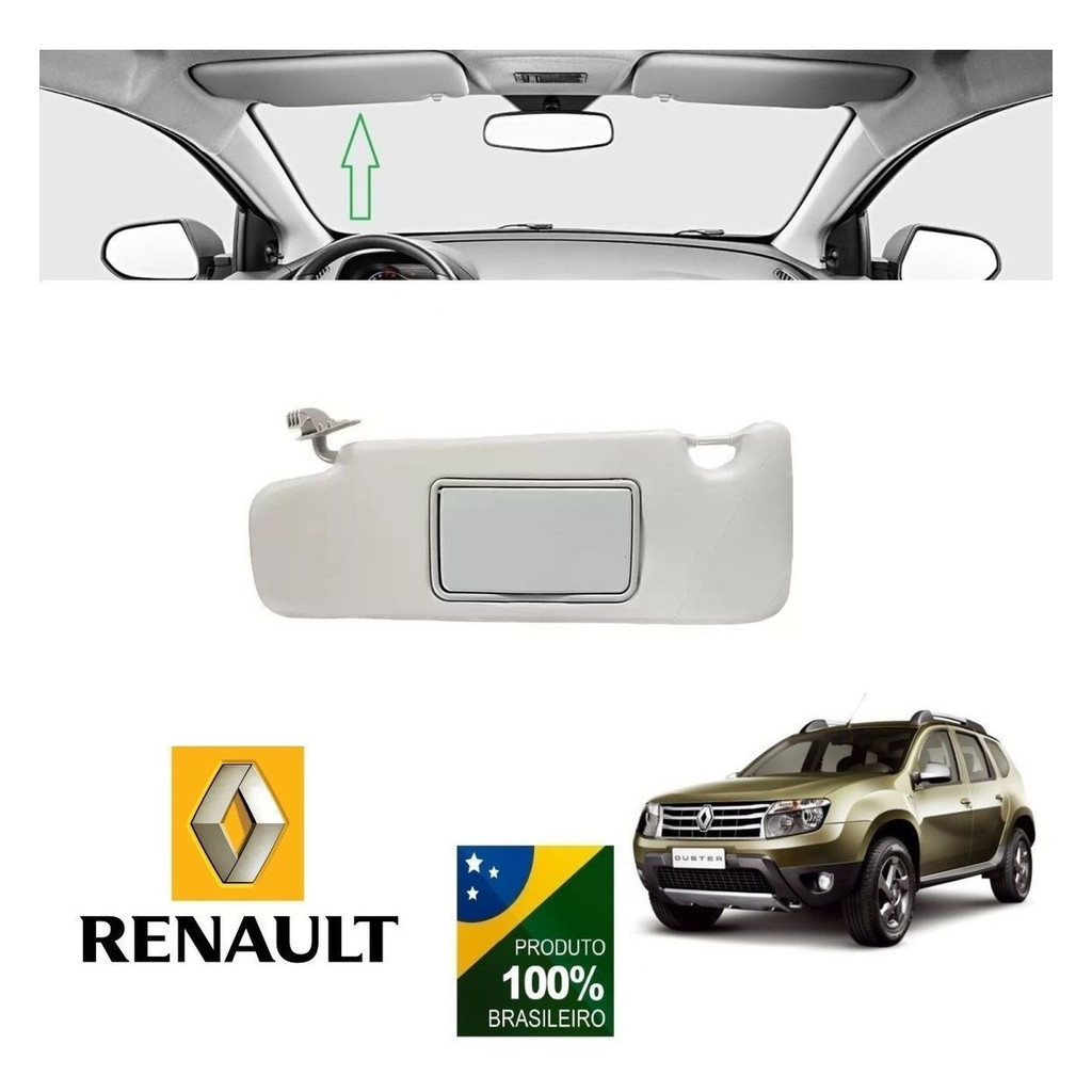 Quebra-sol Renault Duster 2013 Cinza Claro Motorista Lado Esquerdo