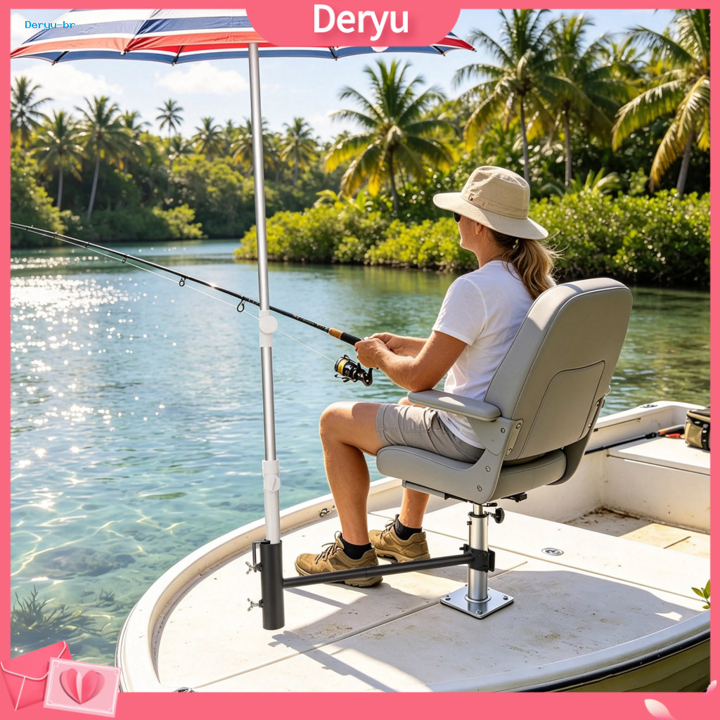 Fishing Chair Umbrella Mount Heavy Duty Boat Seat Holder Clamp for 0.5″-1.6″ Poles – Perfect for Boats Kayaks Chai