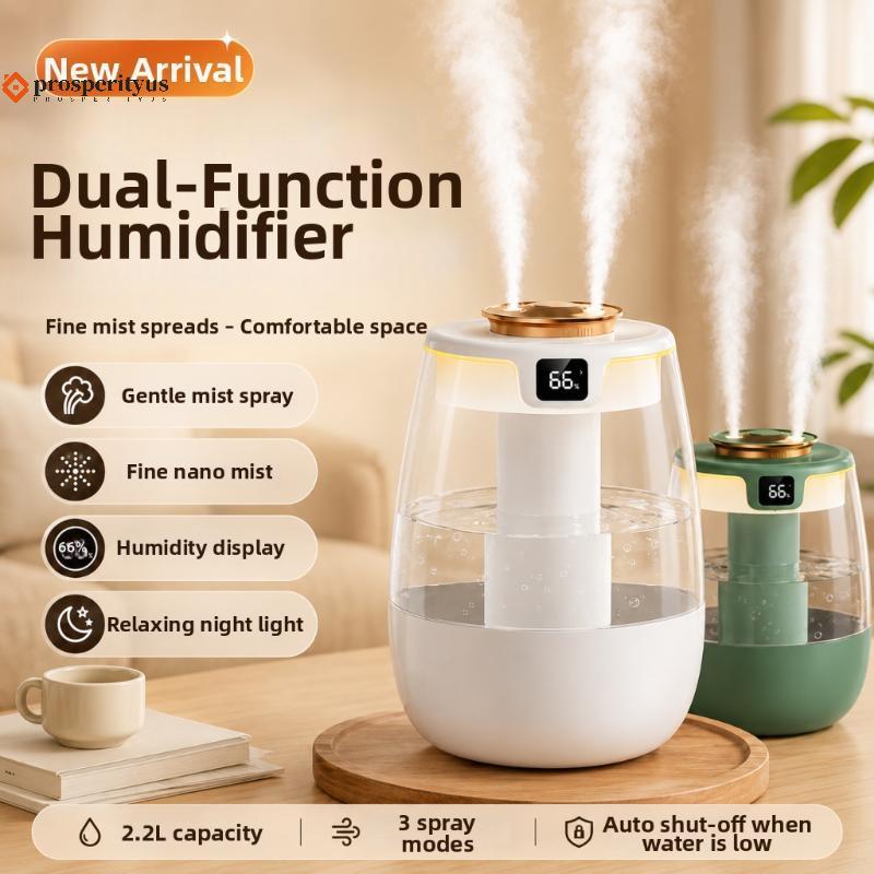 [PPTS] Umidificador De Névoa De Mesa Doméstico Operação Ultra Silenciosa Bicos Duplos Para Quarto , Escritório , Desktop