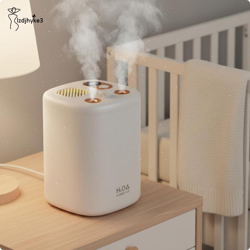 [lzdjhyke3] Umidificador Portátil Compacto De Ar Silencioso De Bico Duplo Dispositivo De Umidade De Mesa USB De Grande C
