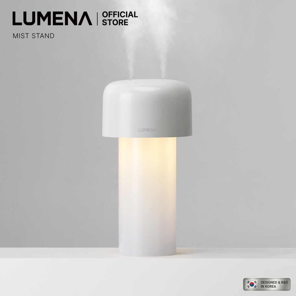 [LUMENA] Umidificador Duplo Com Suporte Para Névoa | Candeeiro De Mesa Sem Fio E Fria Luz Noturna LED Estética Decoração