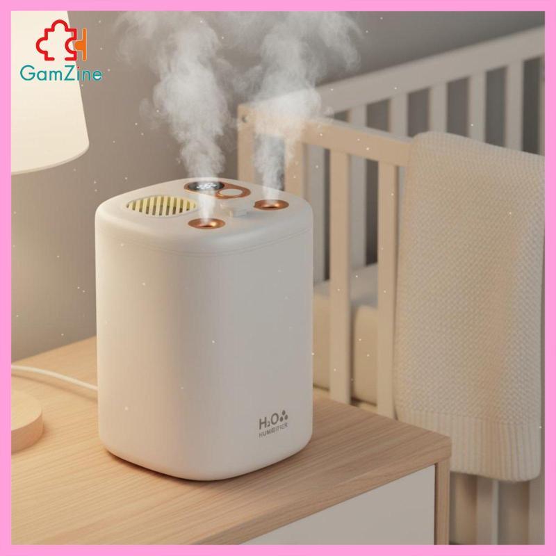 [lzdxwcke2] Umidificador Portátil Compacto De Ar Silencioso De Bico Duplo Dispositivo De Umidade De Mesa USB De Grande C