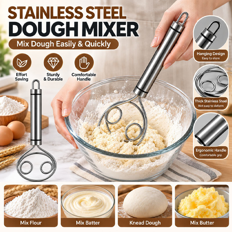 Batedor De Massa De Aço Inoxidável Misturador Manual Ferramenta Para Fazer Pão Ovos Mistura Utensílio De Cozimento De Co