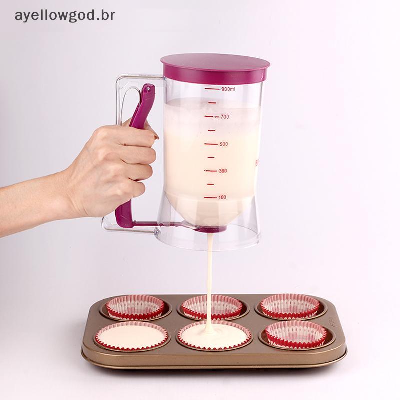 AYBR Panqueca Cupcake Dispensador De Massa Separador Bakeware Maker Com Etiqueta De Medição Ferramenta De Cozimento Perf