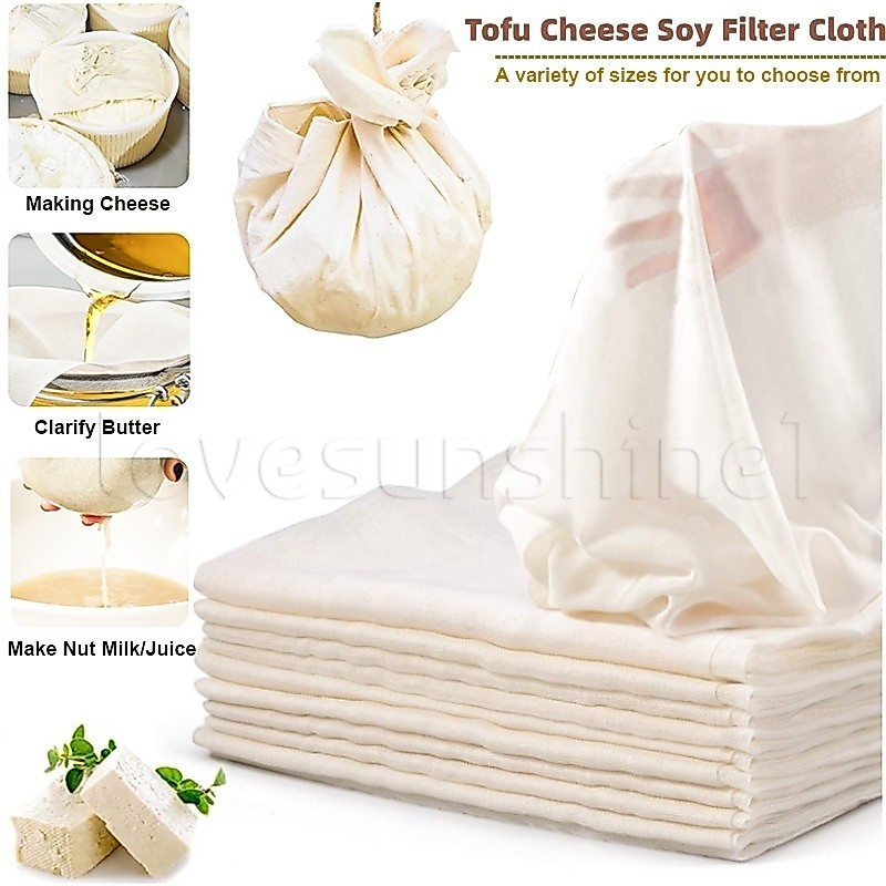 Pano De Filtro De Soja De Queijo Tofu-Ferramentas De Pastelaria De Fermentação De Cozimento-Gaze De Algodão Branco-Duráv