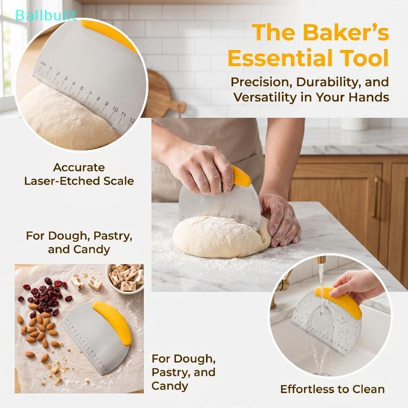 [BLU] Conjunto De Raspador De Massa Para Cortador De Pastelaria Alça Ergonômica Ferramentas De Cozimento De Cozinha Mult