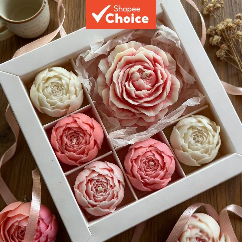 Peônia Flor Bud Silicone Vela Molde 2 Pçs Casamento DIY Resina Artesanato Ferramentas De Cozimento Cesta Massa Fermentad