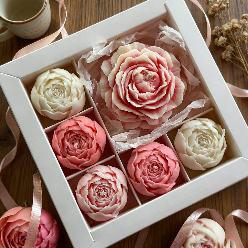 Peônia Flor Bud Silicone Vela Molde 2 Pçs Casamento DIY Resina Artesanato Ferramentas De Cozimento Cesta Massa Fermentad
