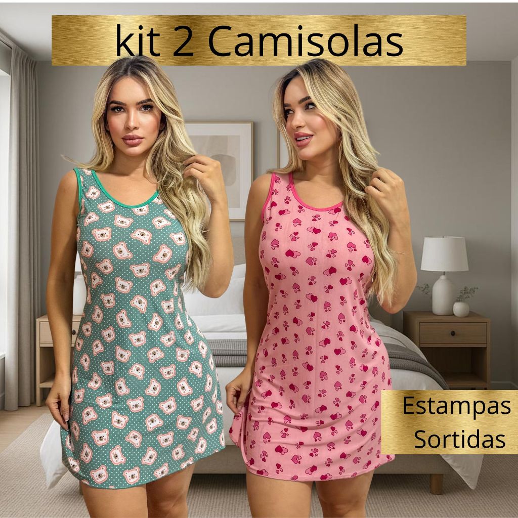 Kit 2 Camisola De Regata Malha} Dormir Confortável Dia a Dia Pijama Feminino Capri Short Ligalight