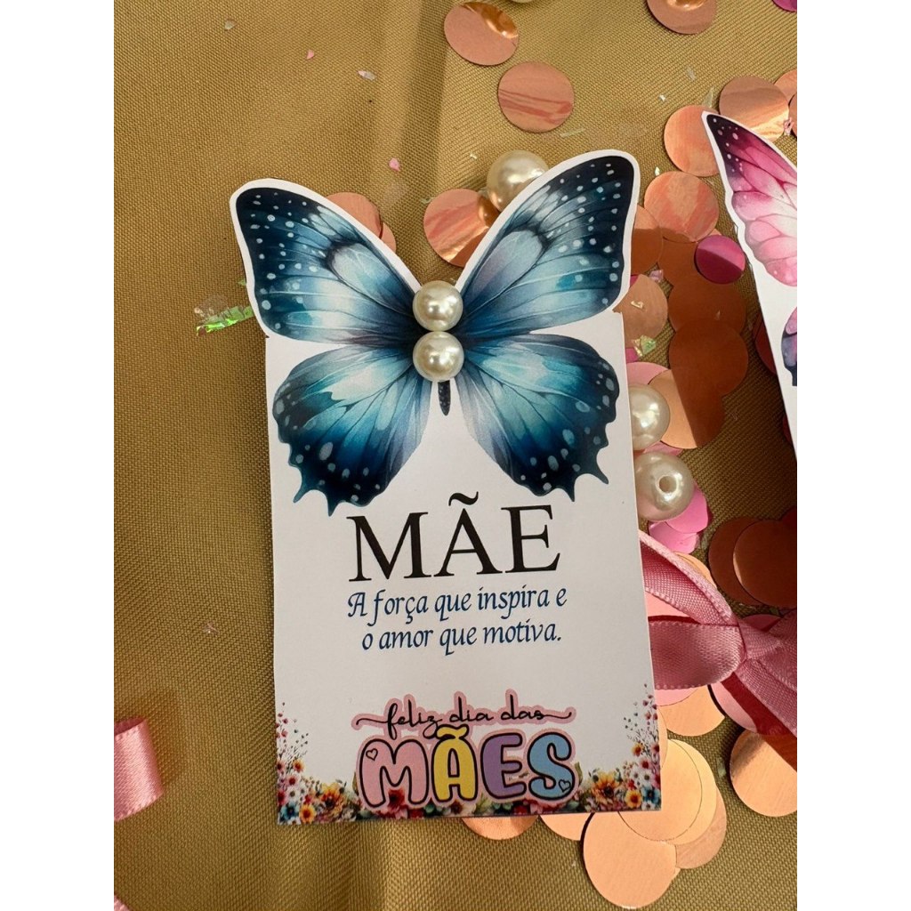 Kit com 20 brincos em card personalizado com tema Dia das Mães