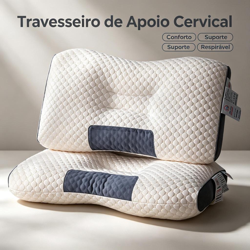 Kit 2 Ergonomic Orthopedic Cervical Pillow Comfortable Relieves Pain Spine Posture Soft Premium