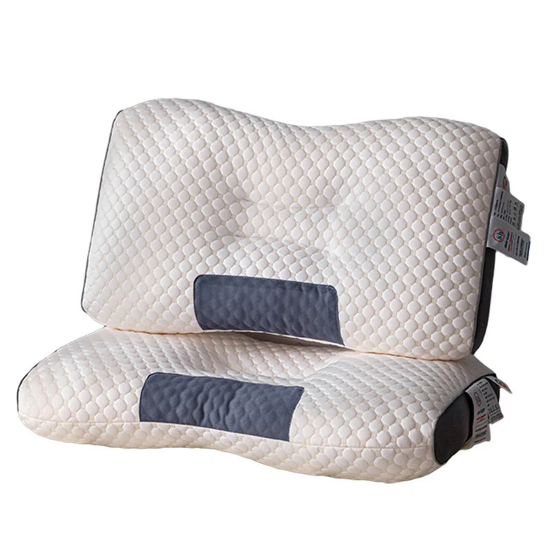 Ergonomic Thin Knitted Cotton Cervical Orthopedic Pillow for Neck and Spine