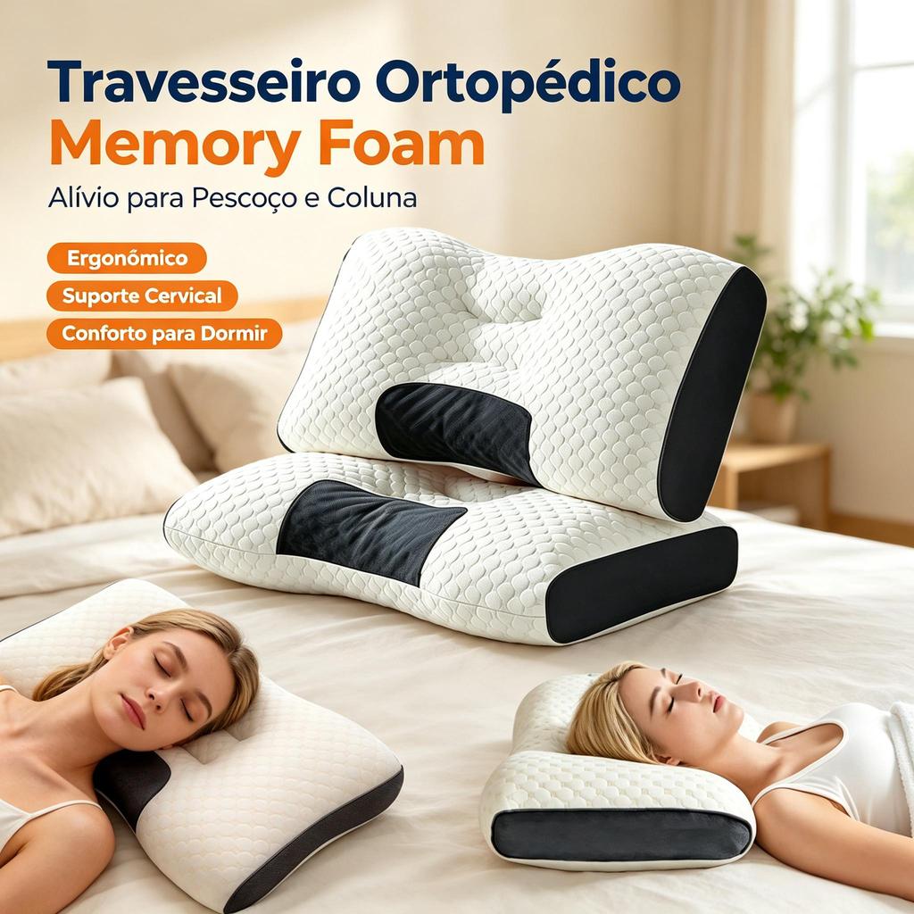 Ergonomic Thin Knitted Cotton Cervical Orthopedic Pillow for Neck and Spine Branca COLOR Travesseiro Ortopedico