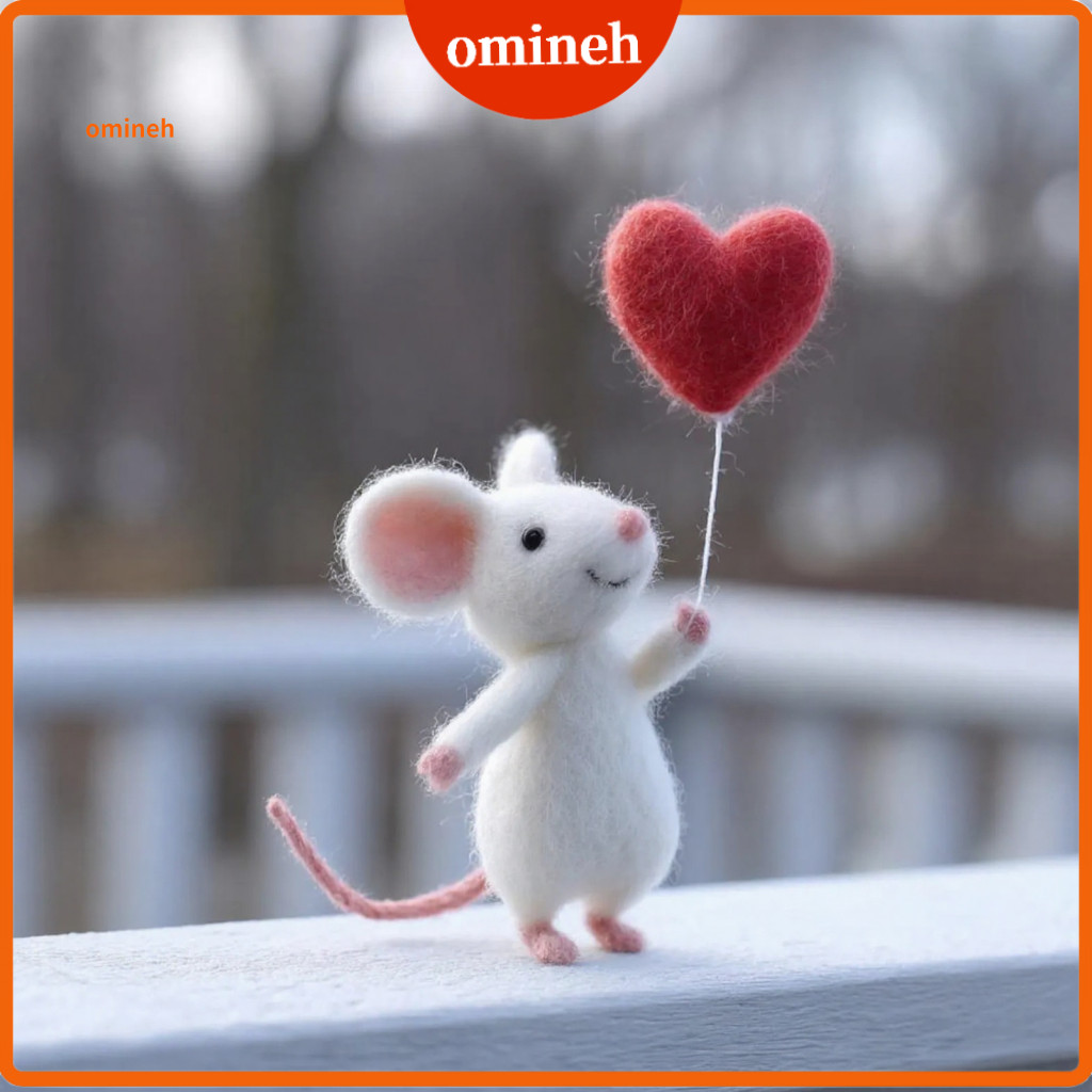Unique Wool Felt Gift Handmade Doll Mouse Plush Toy – Cute Soft Ornament Charming Home Decor for Collectors Perfect So
