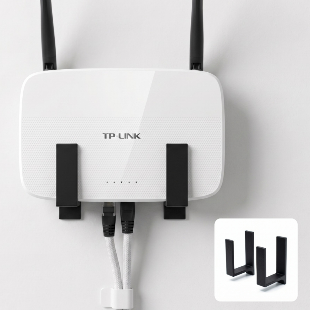 Suporte Roteador Parede Sem Furo Fita 3M Organizador WiFi Universal