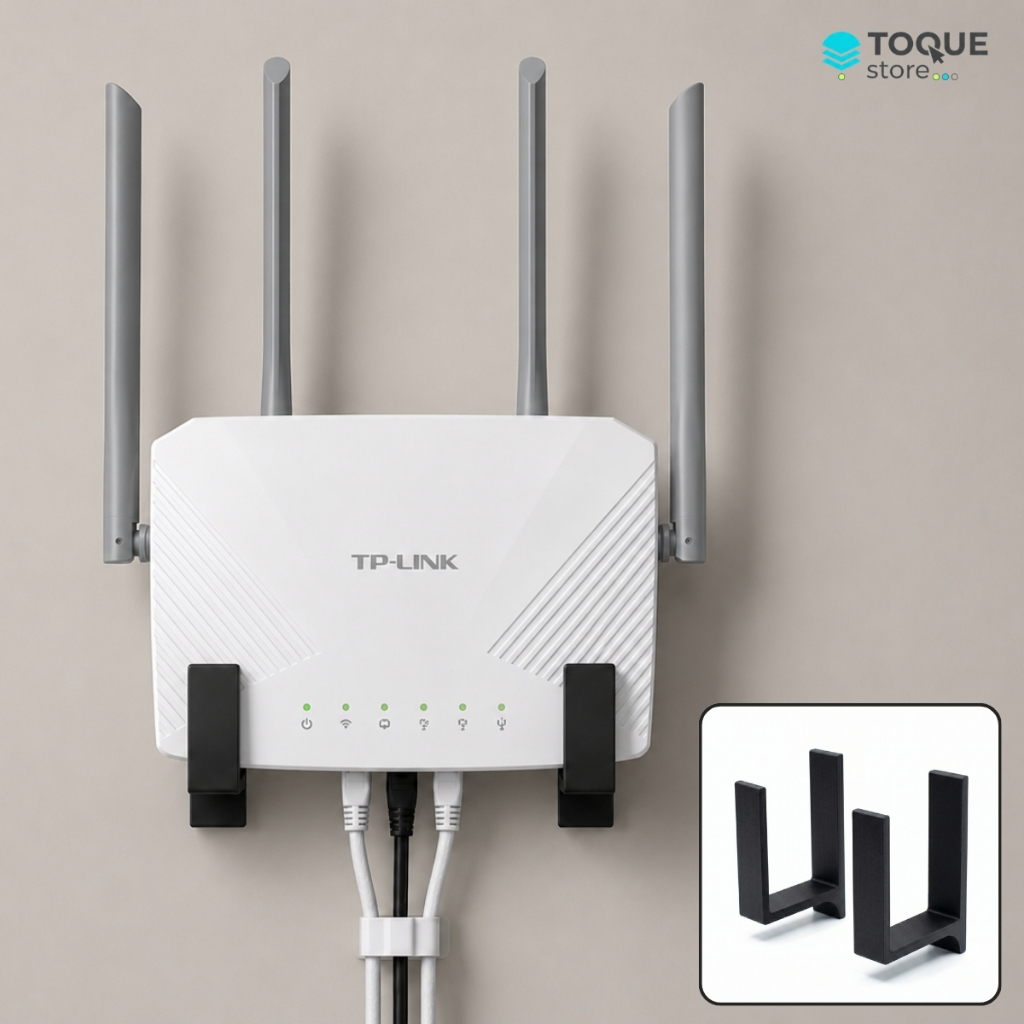 Suporte Roteador de Parede Fita 3M - Organizador WiFi Universal Sem Furos