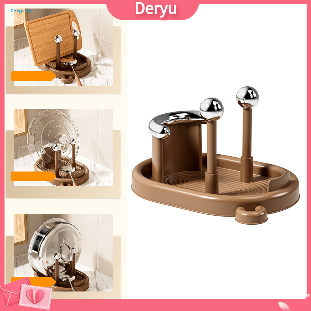 Stable Vertical Pot Lid Rack Kitchen Countertop Organizer for – Storage with Detachable Water Tray for Cutting