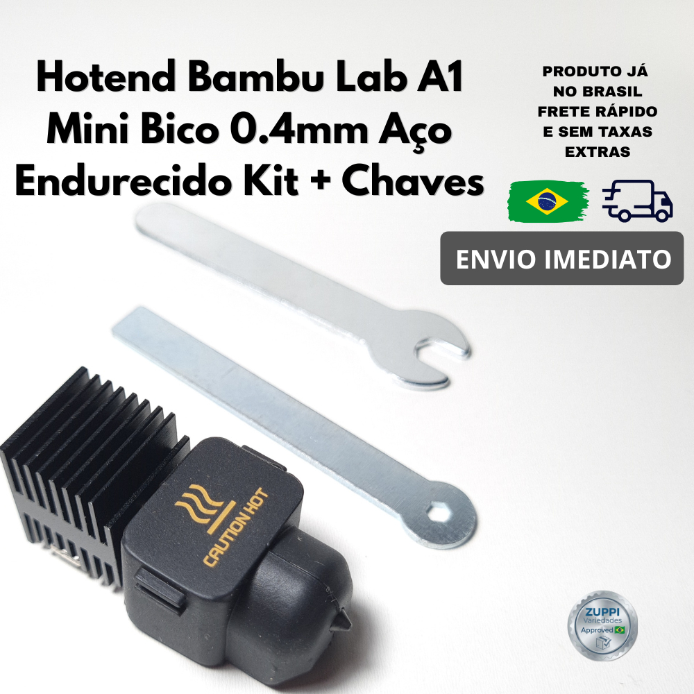 Hotend Bambu Lab A1 Mini Bico 0.4mm Aço Endurecido Kit + Chaves Peças Impressora 3D Nozzle Upgrade