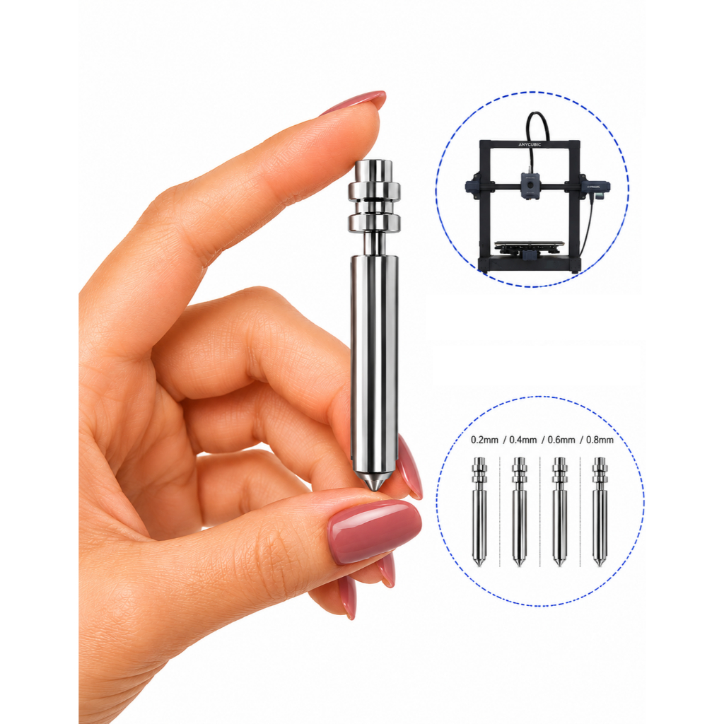 Bico 0.4mm Kobra X Bimetálico Nozzle 0.25 0.6 0.8 Aço Endurecido Hotend Impressora 3D Kit Compatível Importado Premium