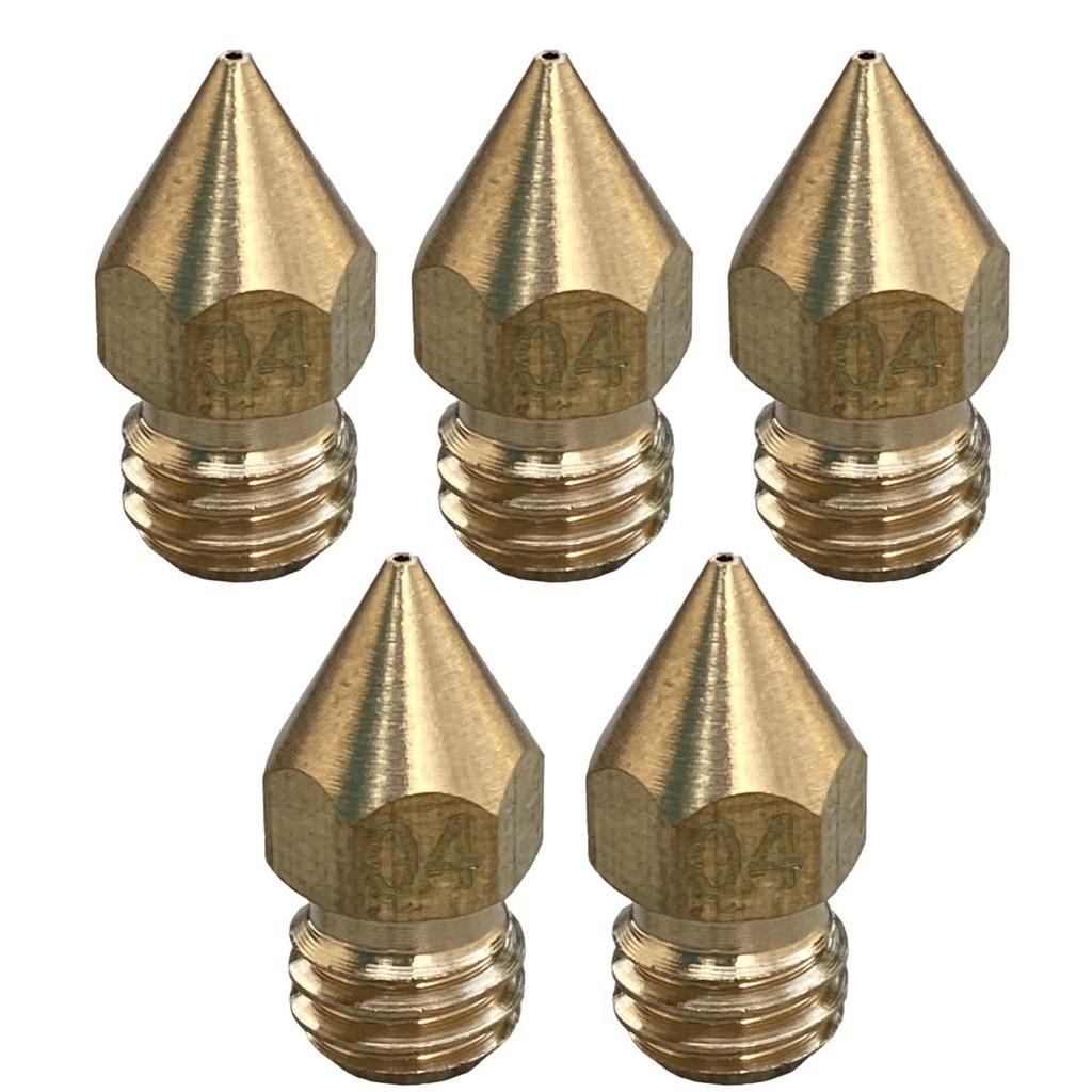 Kit 5 Bicos Nozzle P/ Hotend Impressora 3d 0.4mm Mk8 1.75mm