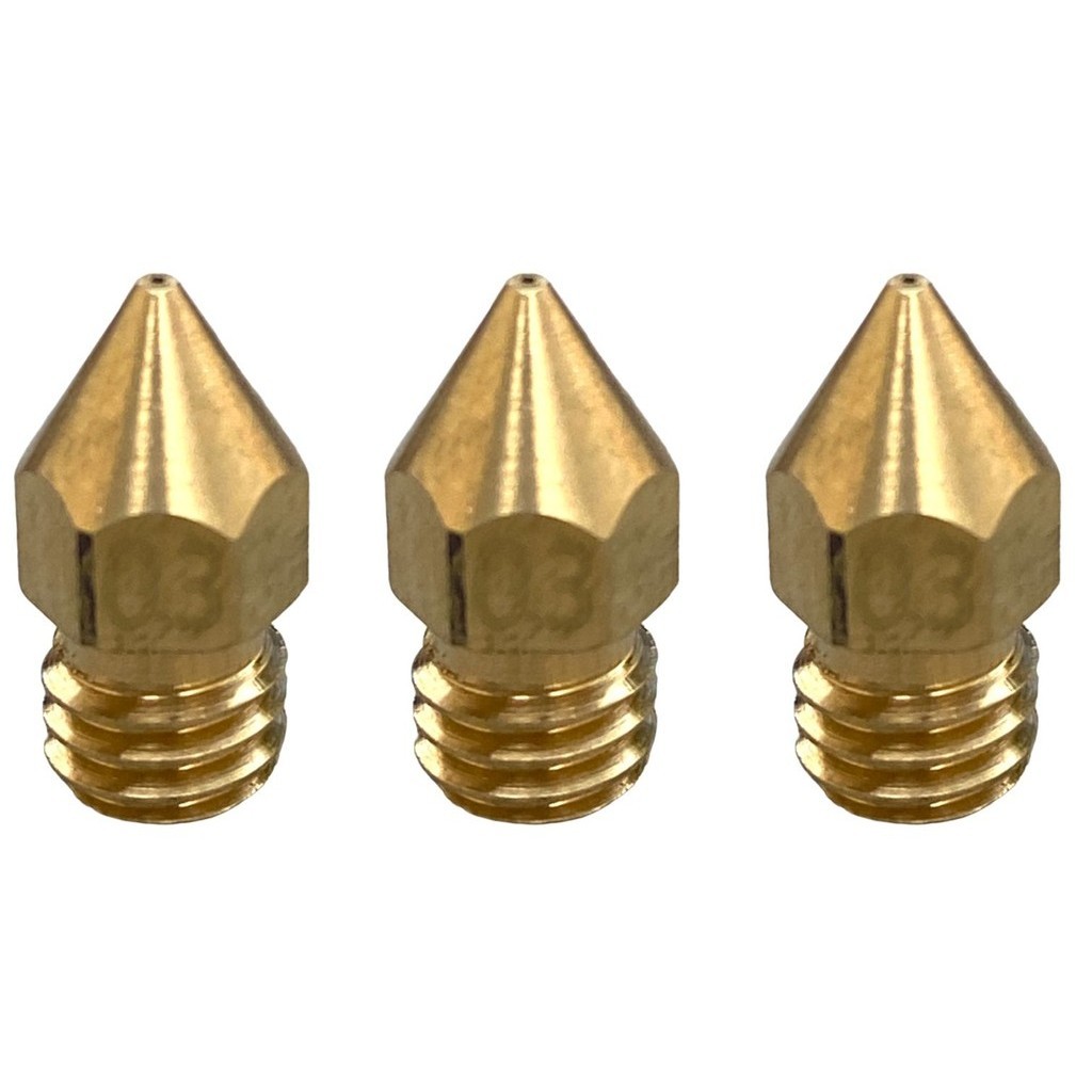 Kit 3 Bicos Nozzle P/ Hotend Impressora 3d 0.3mm Mk8 1.75mm