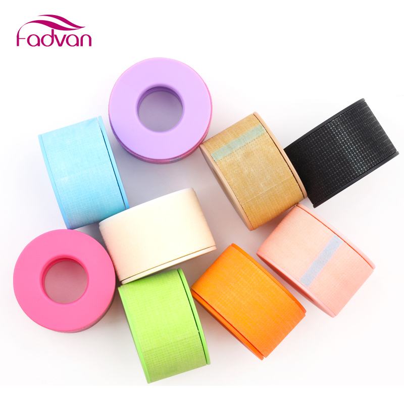 Fadvan 2 Rolls Fitas De Extensão De Pestanas Silicone Médico À Prova D'água Prevenir Alergia Coloridas