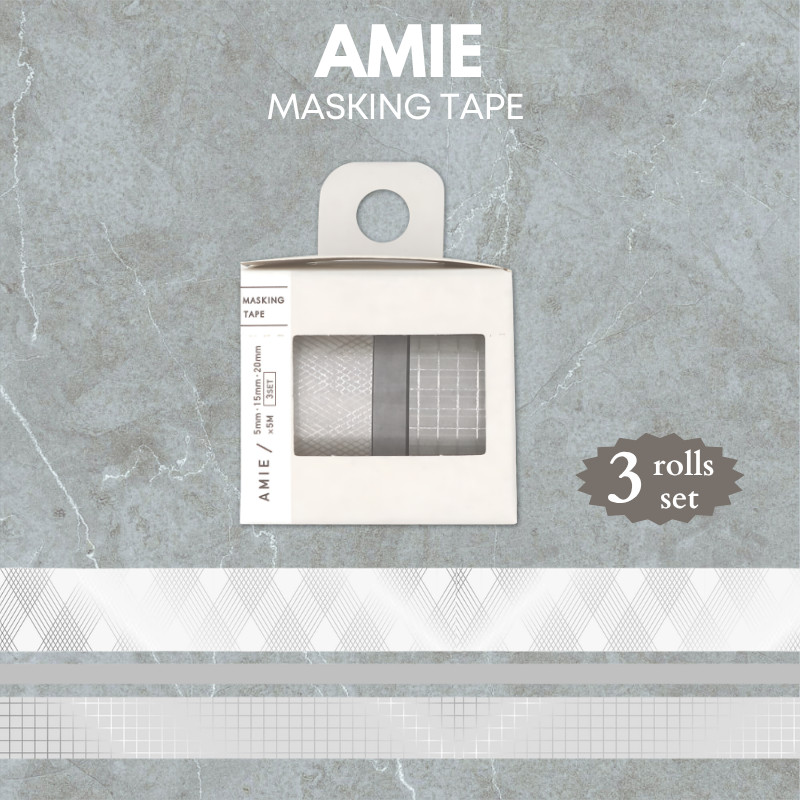 World Craft Masking Tape AMIE 3-Roll Set Nuageux AM-MT3SET-005