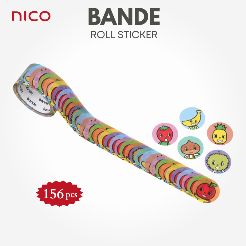 NISHIKAWA Communications BANDE Washi Roll Sticker - Pupple and Friends (Faces) CMR074