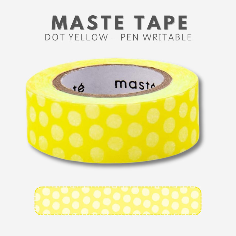 Masking tape that can be written on with water-based pens / small roll / washi tape 15mm x 10m [Dot Yellow] MST-FA12