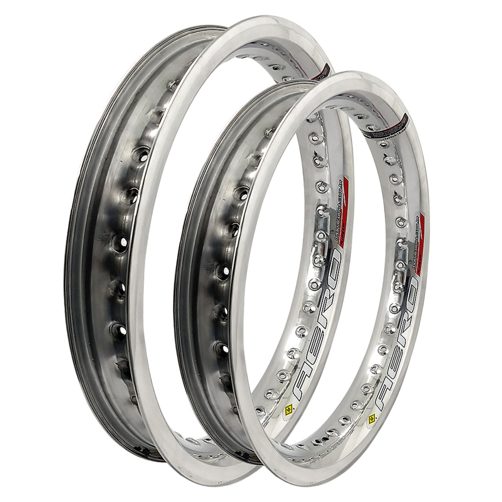 Par Aros em Alumínio Monaco Aero 21x185 e 17x215 Falcon Xlx 250 350 Sahara Xt 600 660 Prata Cromado