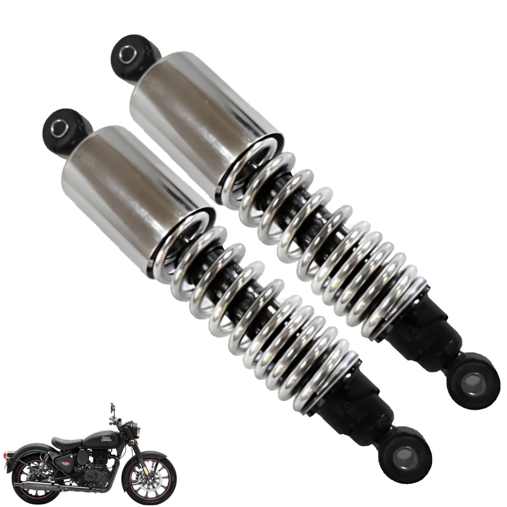Amortecedor Royal Enfield Classic 350 Mola Cromada Par