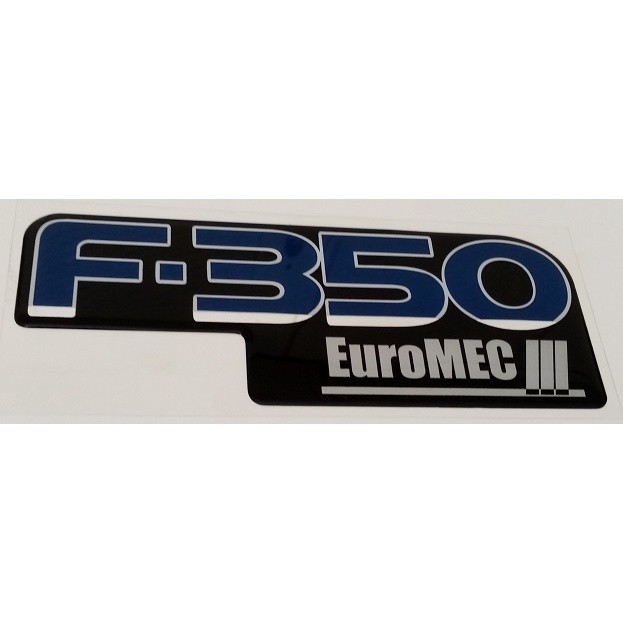 Par de Emblemas Adesivo F-350 Euromec Poliéster Cromado Resinado PU