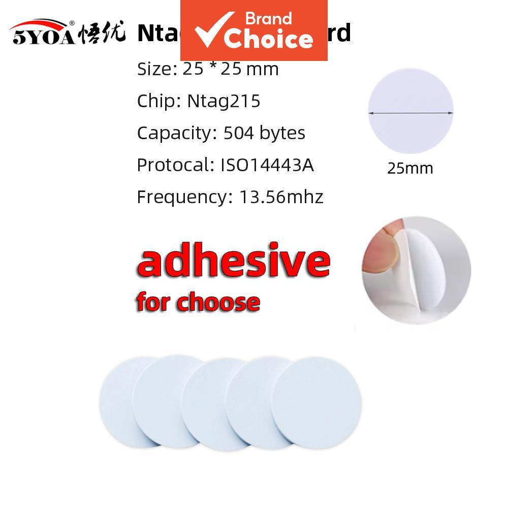Best Choice 5YOA 10/50/100/500 unidades Cartão NFC Ntag215 Chave Moeda 13,56 MHz 215 Etiqueta RFID Ultralight Diâmetro