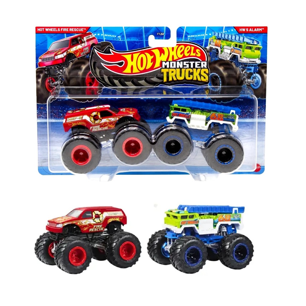 Hot Wheels Monster Truck Fire Rescue Vs Hw 5 Alarm 2 Pack