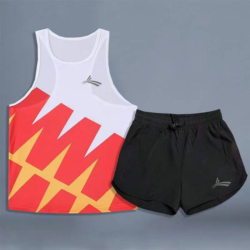 [Popular] Marathon Track and Field Running Training Vest Professional Sportswear Suit uDuA