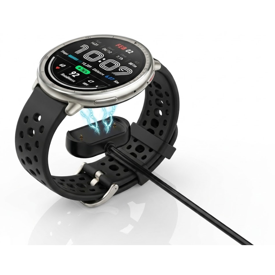 Carregador USb Magnetico 02 Pinos Magnético USB  smartwatch Stratos 2 Zeblaze Amazfit Bip 6 Active 2