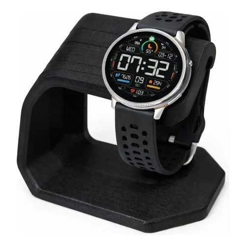 Suporte Carregador Smartwatch Amazfit Active 2 Bip 6 Preto Base Mesa Acessório Relógio KingShield AZ01