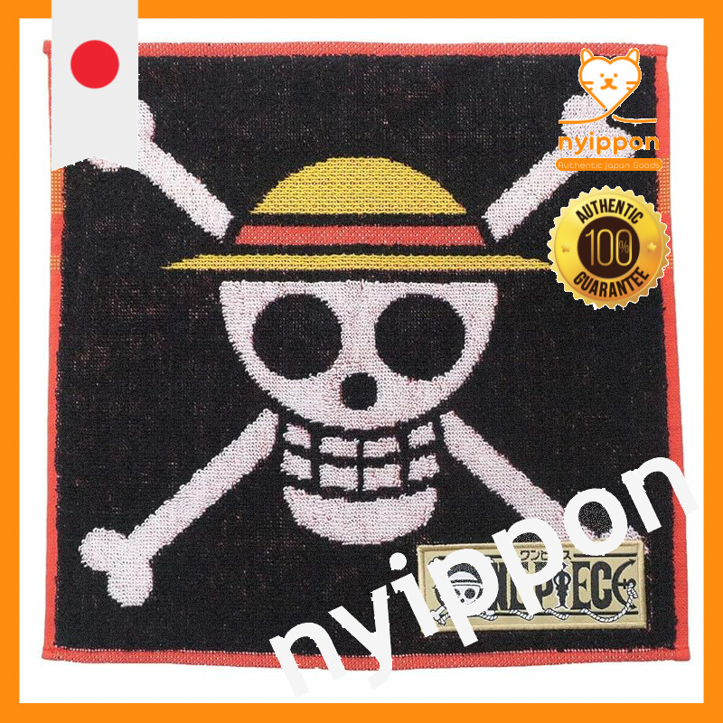 BANDAI One Piece Mini Towel - Various Pirate Crews, 25x25cm, 100% Cotton, Antibacterial, Odor Resistant, Hand Towel, Gif