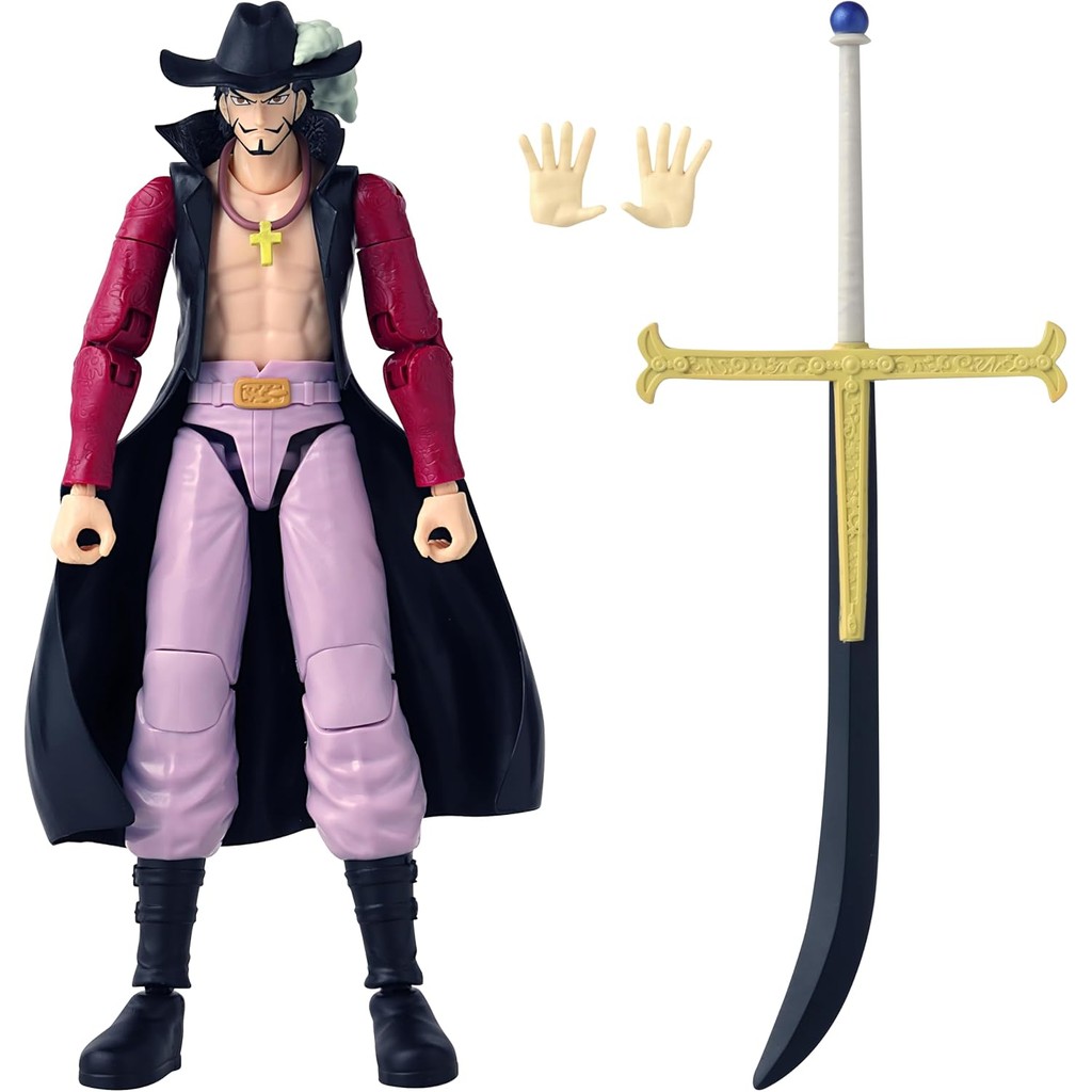 ANIME HEROES - One Piece - Dracule Mihawk Action Figure Bandai Licenciado