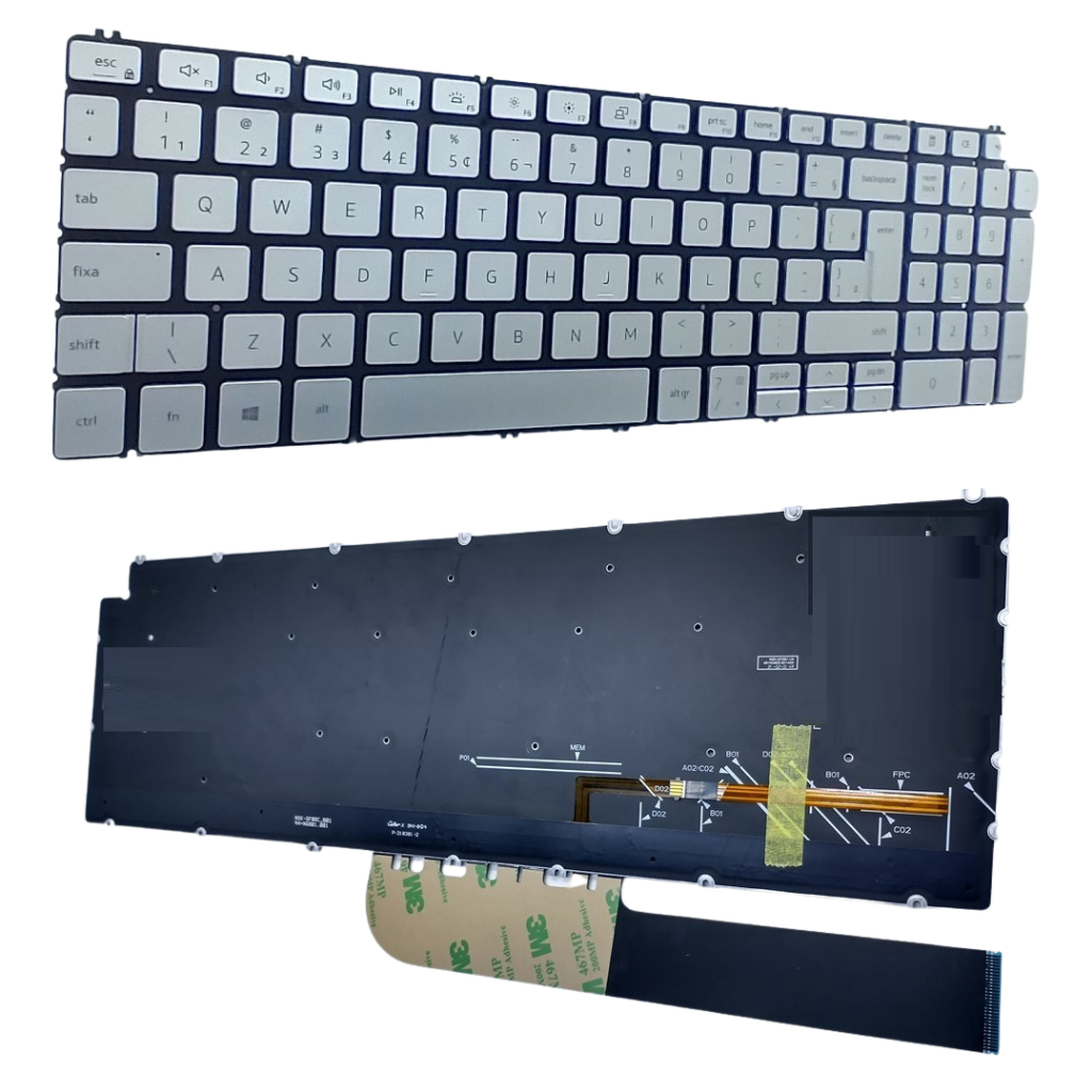 Teclado Compatível Com Dell Inspiron 15 5509 15 5508 P85f001 Prata