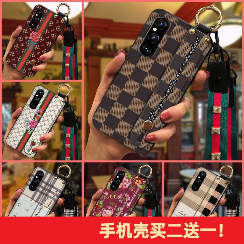 Adequado para sony Xperia1 V 2023 caso de telefone cor sólida caso macio luxo criativo pulseira diversão