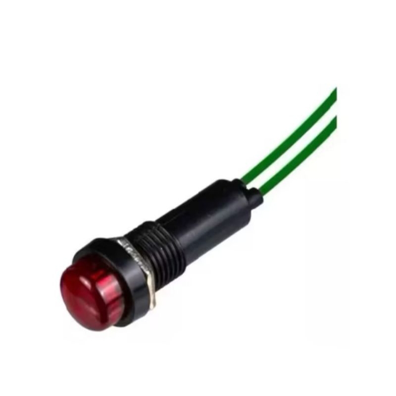 sinaleiro Olho De Boi 12v vermelho com Rabicho lâmpada neon