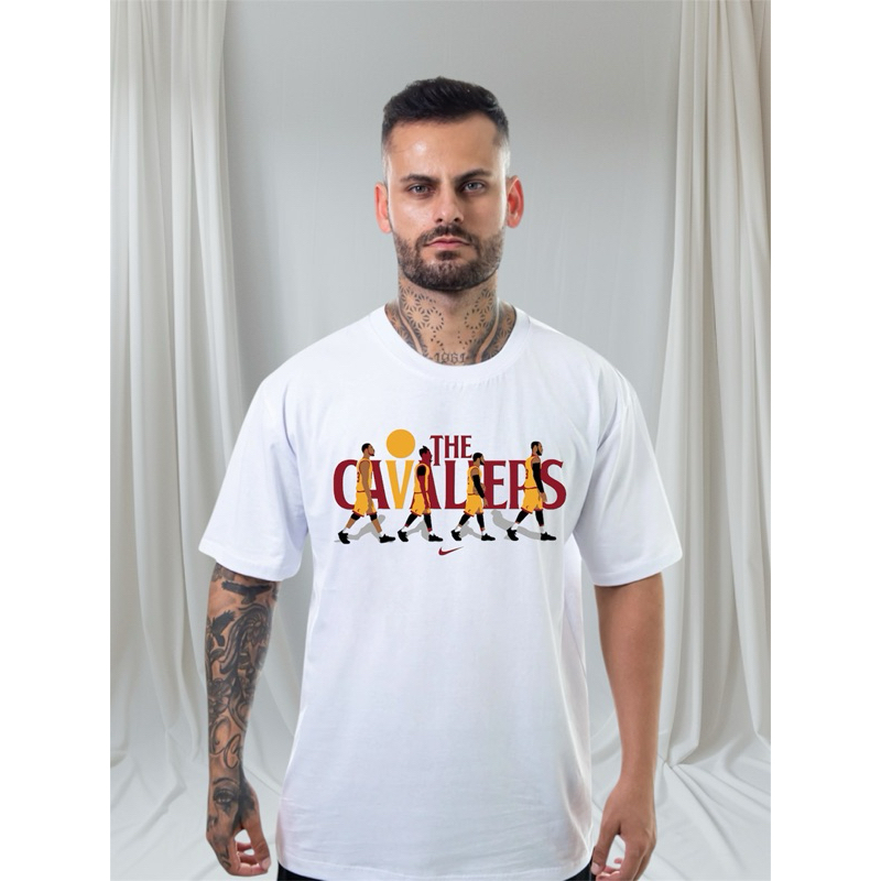 Camiseta Oversized Masculina Basket Streetwear Larga Academia Cavaliers Blusão Machão Algodão Premium