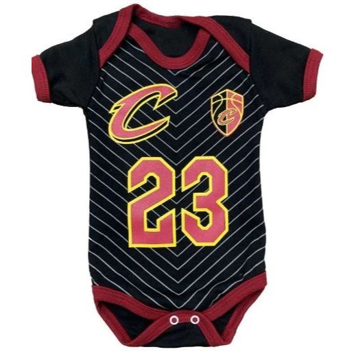 Body Infantil Bebê Time Basquete Cavaliers | Look Temático Infantil Estampado Mesversário NBA