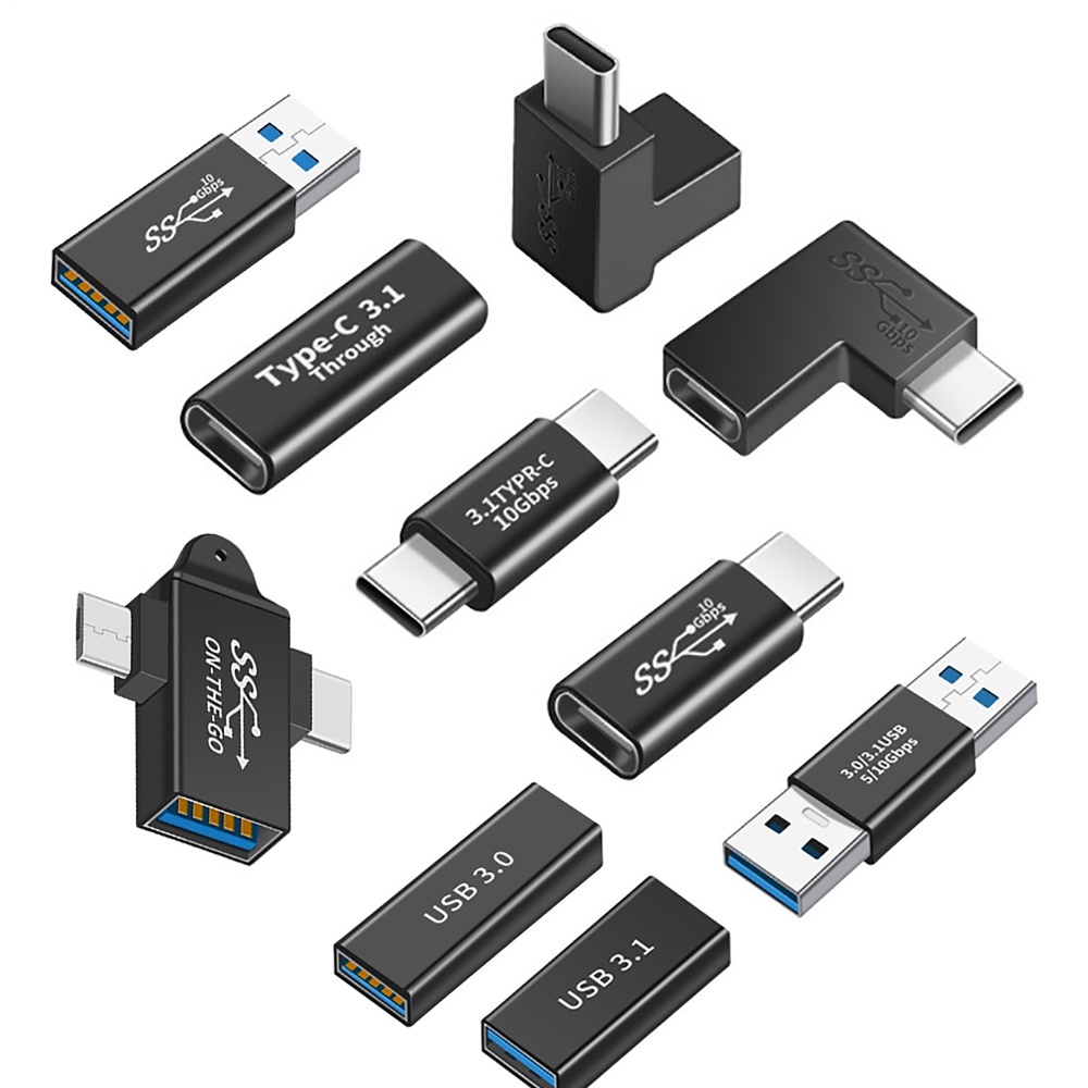 1Pcs 10Gbps Tipo C Cotovelo Macho Para Fêmea Carga Rápida c3.1/3.0 Adaptador De Áudio E Vídeo Multifuncional 5A/30V OTG