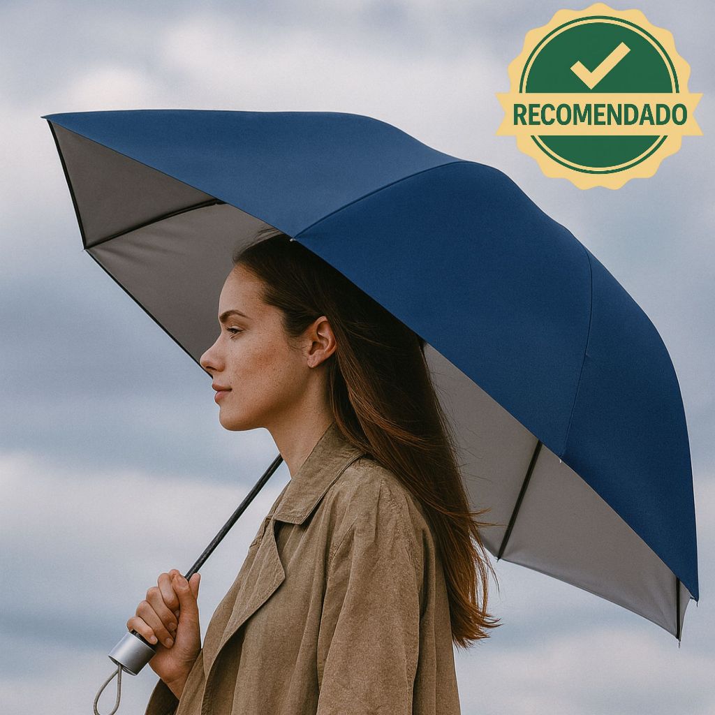 Super Guarda Chuva Sombrinha Dupla Face Com Proteção Solar UV Contra Vento Cabe Na Bolsa