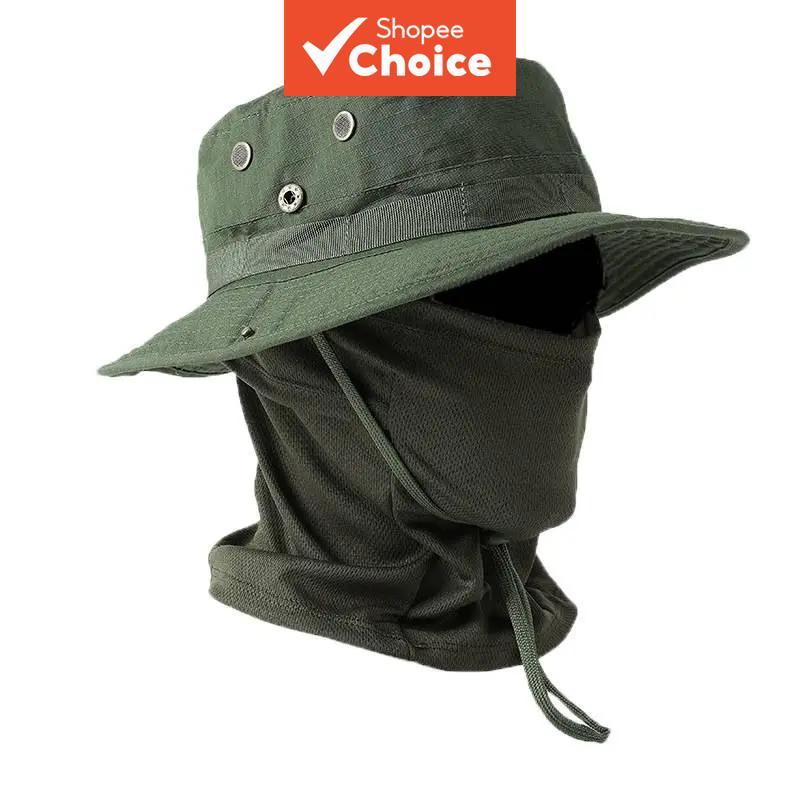 Conjunto De Chapéu Camuflado Jungle , Faixa De Cabeça Multiuso , Boné De Pesca , Proteção Solar Uv