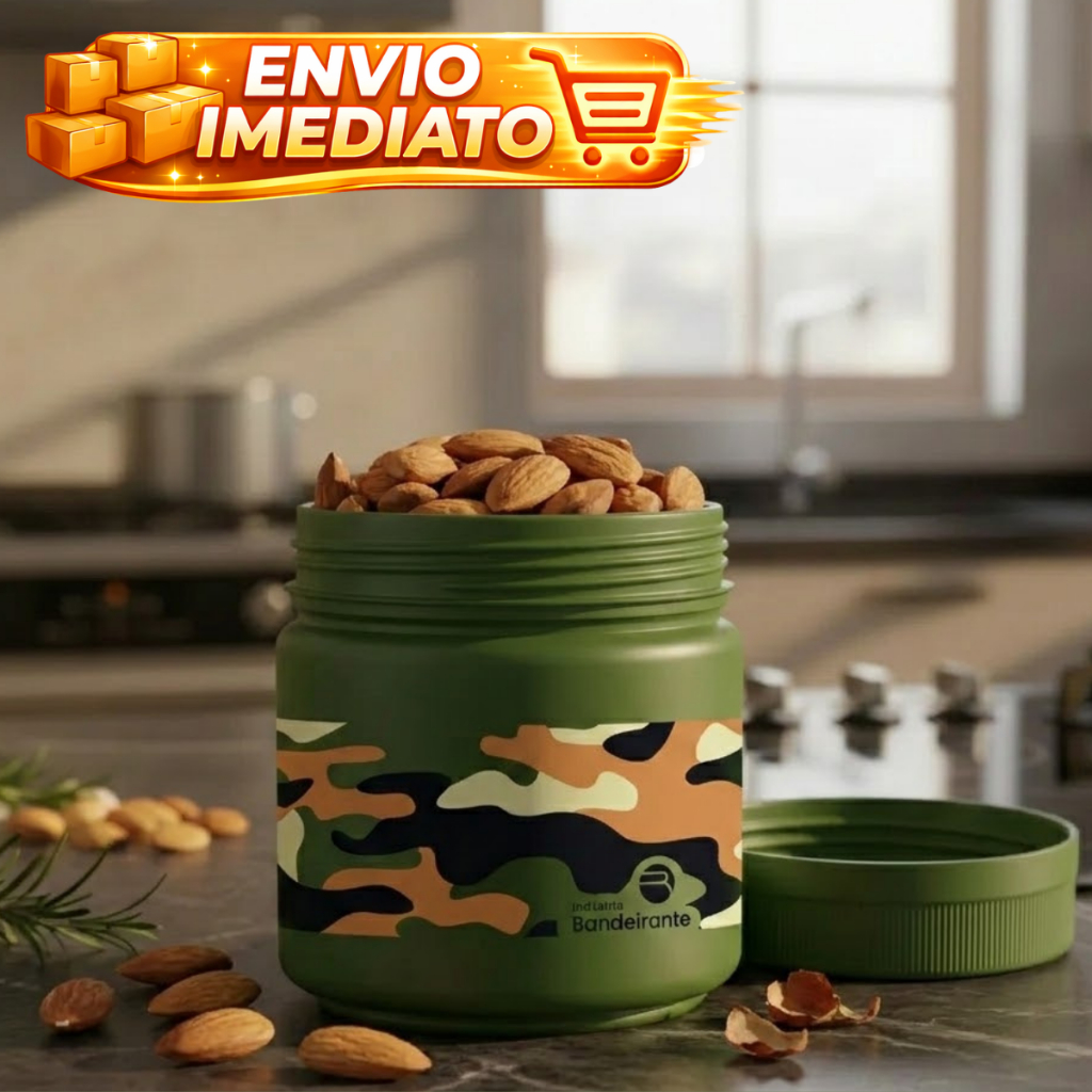 Pote Camuflado Organizador 150ml Multiuso Casa Cozinha Whey Academia Temperos Remedios - Bandeirante