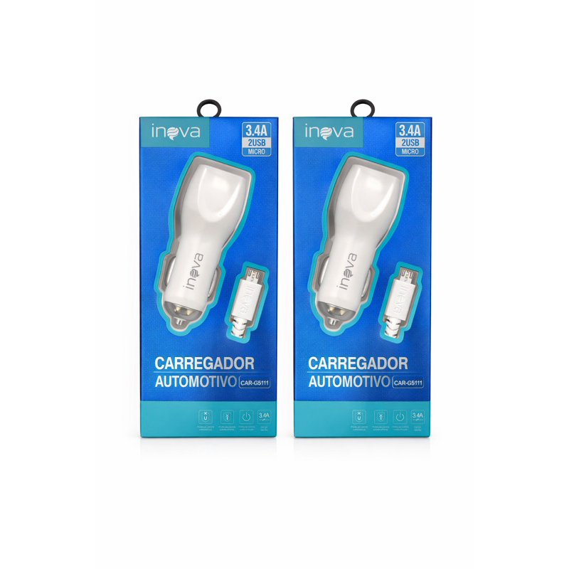 Carregador Veicular Inova Micro USB V8 3.4A CAR-G5111